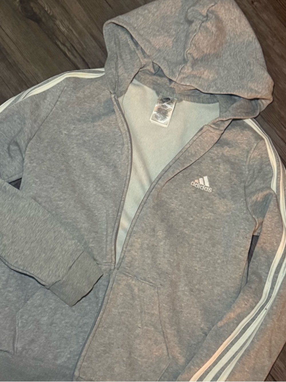 adidas Gray Hooded Zip Jacket